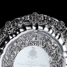 Load image into Gallery viewer, A Magnificent Georgian Sterling Silver Tray/Salver with Military Lieutenant Interest - James Fray 1833 - Artisan Antiques
