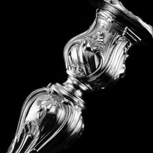 Load image into Gallery viewer, Magnificent Antique Solid Silver Pair of Rococo Candlesticks - 1890
