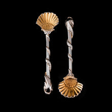 Load image into Gallery viewer, Antique Georgian Solid Silver Salt Spoons Figural Dolphin Handles - Thomas Harper 1806

