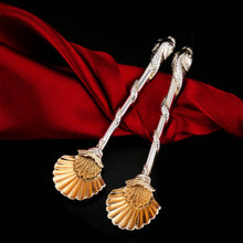 Load image into Gallery viewer, Antique Georgian Solid Silver Salt Spoons Figural Dolphin Handles - Thomas Harper 1806
