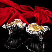 Load image into Gallery viewer, A Magnificent Pair of Georgian Solid Silver Shell Salt Cellars in Rococo Revival Style - Barnards 1836
