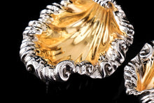 Load image into Gallery viewer, A Magnificent Pair of Georgian Solid Silver Shell Salt Cellars in Rococo Revival Style - Barnards 1836
