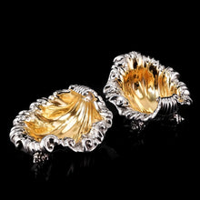 Load image into Gallery viewer, A Magnificent Pair of Georgian Solid Silver Shell Salt Cellars in Rococo Revival Style - Barnards 1836
