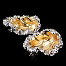 Load image into Gallery viewer, A Magnificent Pair of Georgian Solid Silver Shell Salt Cellars in Rococo Revival Style - Barnards 1836
