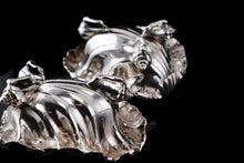 Load image into Gallery viewer, A Magnificent Pair of Georgian Solid Silver Shell Salt Cellars in Rococo Revival Style - Barnards 1836
