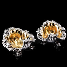Load image into Gallery viewer, A Magnificent Pair of Georgian Solid Silver Shell Salt Cellars in Rococo Revival Style - Barnards 1836
