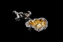 Load image into Gallery viewer, A Magnificent Pair of Georgian Solid Silver Shell Salt Cellars in Rococo Revival Style - Barnards 1836
