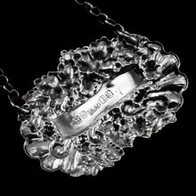 Load image into Gallery viewer, Antique Solid Silver Wine/Whisky Decanter Label with Bacchus &amp; Vine Motifs - Taylor &amp; Perry 1840
