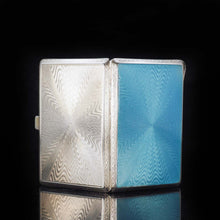 Load image into Gallery viewer, Solid Silver Guilloché Enamel Cigarette Case - F B Reynolds 1926 - Artisan Antiques

