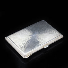Load image into Gallery viewer, Solid Silver Guilloché Enamel Cigarette Case - F B Reynolds 1926 - Artisan Antiques
