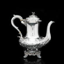 Load image into Gallery viewer, Exceptional Georgian Silver Coffee Pot with Ornate Chasing - J.Wrangham &amp; W.Moulson 1836 - Artisan Antiques
