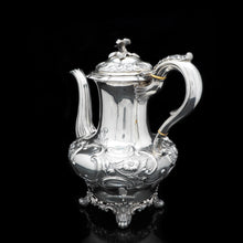 Load image into Gallery viewer, Exceptional Georgian Silver Coffee Pot with Ornate Chasing - J.Wrangham &amp; W.Moulson 1836 - Artisan Antiques
