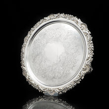 Load image into Gallery viewer, A Large Solid Silver Salver Edwardian - William Mammatt &amp; Son 1902 - Artisan Antiques

