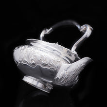 Load image into Gallery viewer, Antique Solid Silver Kettle with Ornate Chased Motifs - Elkington &amp; Co. 1904 - Artisan Antiques
