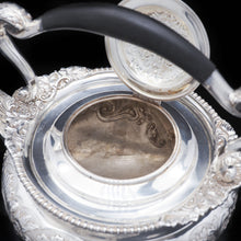 Load image into Gallery viewer, Antique Solid Silver Kettle with Ornate Chased Motifs - Elkington &amp; Co. 1904 - Artisan Antiques
