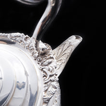 Load image into Gallery viewer, Antique Solid Silver Kettle with Ornate Chased Motifs - Elkington &amp; Co. 1904 - Artisan Antiques
