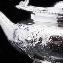 Load image into Gallery viewer, Antique Solid Silver Kettle with Ornate Chased Motifs - Elkington &amp; Co. 1904 - Artisan Antiques
