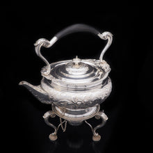 Load image into Gallery viewer, Antique Solid Silver Kettle with Ornate Chased Motifs - Elkington &amp; Co. 1904 - Artisan Antiques
