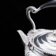 Load image into Gallery viewer, Antique Solid Silver Kettle with Ornate Chased Motifs - Elkington &amp; Co. 1904 - Artisan Antiques
