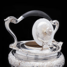 Load image into Gallery viewer, Antique Solid Silver Kettle with Ornate Chased Motifs - Elkington &amp; Co. 1904 - Artisan Antiques
