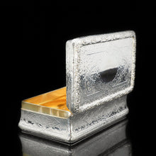 Load image into Gallery viewer, RESERVED - A Huge Solid Silver Table Snuff Box Victorian - Thomas Johnson 1869 - Artisan Antiques
