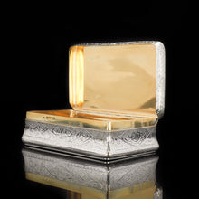 Load image into Gallery viewer, RESERVED - A Huge Solid Silver Table Snuff Box Victorian - Thomas Johnson 1869 - Artisan Antiques
