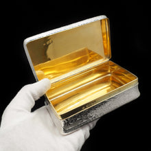 Load image into Gallery viewer, RESERVED - A Huge Solid Silver Table Snuff Box Victorian - Thomas Johnson 1869 - Artisan Antiques
