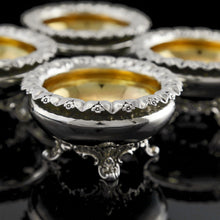 Load image into Gallery viewer, A Magnificent Set of 4 Georgian Solid Silver Salt Cellars - Barnard 1837
