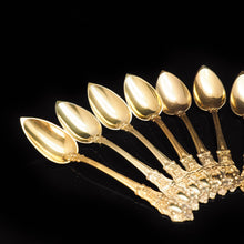 Load image into Gallery viewer, Magnificent Antique Vermeil (Silver Gilt) French Teaspoons - Boxed Set of 12 - Artisan Antiques

