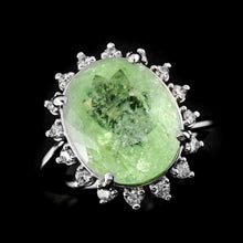 Load image into Gallery viewer, 10CT Natural Paraiba Tourmaline &amp; Diamond 14K White Gold Cluster Ring - GIA Certified
