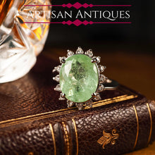 Load image into Gallery viewer, 10CT Natural Paraiba Tourmaline &amp; Diamond 14K White Gold Cluster Ring - GIA Certified
