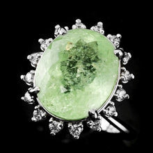 Load image into Gallery viewer, 10CT Natural Paraiba Tourmaline &amp; Diamond 14K White Gold Cluster Ring - GIA Certified
