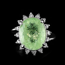 Load image into Gallery viewer, 10CT Natural Paraiba Tourmaline &amp; Diamond 14K White Gold Cluster Ring - GIA Certified
