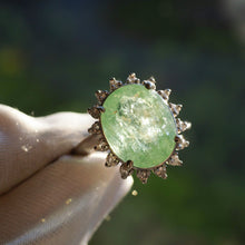 Load image into Gallery viewer, 10CT Natural Paraiba Tourmaline &amp; Diamond 14K White Gold Cluster Ring - GIA Certified
