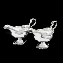 Load image into Gallery viewer, A Pair of Georgian Solid Silver Pedestal Sauce Boats - William Collins 1774 - Artisan Antiques
