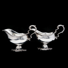 Load image into Gallery viewer, A Pair of Georgian Solid Silver Pedestal Sauce Boats - William Collins 1774 - Artisan Antiques
