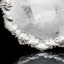 Load image into Gallery viewer, A Very Large Georgian Solid Silver Salver Tray by John Israel 1801 - Artisan Antiques
