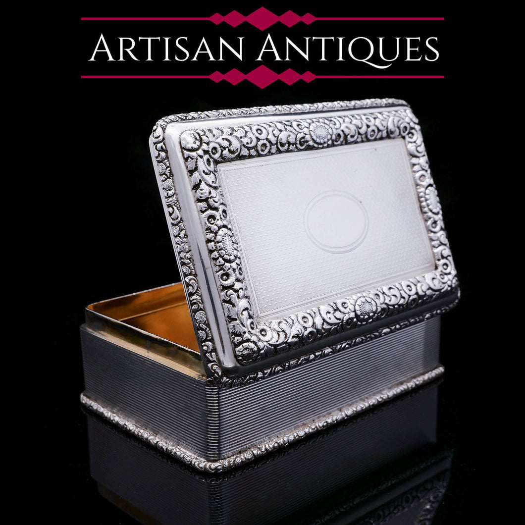 A Huge Solid Silver Table Snuff Box - Daniel & John Wellby 1912 - Artisan Antiques