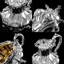 Load image into Gallery viewer, Spectacular Antique Georgian Solid Silver Tea/Coffee Set with Chased Acanthus - Barnard 1833/4
