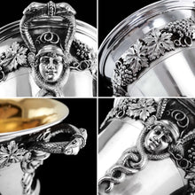 Load image into Gallery viewer, A Magnificent Antique Georgian Solid Silver Cup/Wine Cooler Grapevine &amp; Figural Design - J W Story &amp; W Elliott 1811
