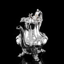 Load image into Gallery viewer, Spectacular Antique Georgian Solid Silver Tea/Coffee Set with Chased Acanthus - Barnard 1833/4
