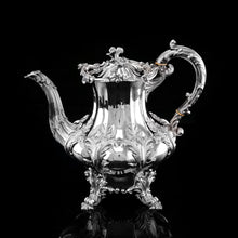 Load image into Gallery viewer, Spectacular Antique Georgian Solid Silver Tea/Coffee Set with Chased Acanthus - Barnard 1833/4
