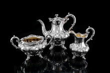 Load image into Gallery viewer, Spectacular Antique Georgian Solid Silver Tea/Coffee Set with Chased Acanthus - Barnard 1833/4
