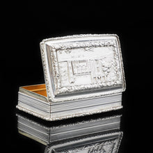 Load image into Gallery viewer, Newstead Abbey &quot;Castle Top&quot; Silver Table Snuff Box - Nathaniel Mills 1838 - Artisan Antiques
