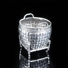 Load image into Gallery viewer, Antique Chinese Solid Silver Trompe L&#39;oeil Salt/Mustard Pot - 19th Century - Artisan Antiques
