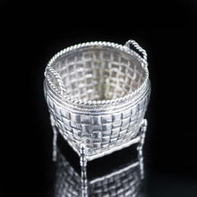 Load image into Gallery viewer, Antique Chinese Solid Silver Trompe L&#39;oeil Salt/Mustard Pot - 19th Century - Artisan Antiques
