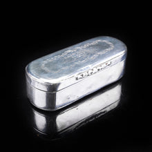Load image into Gallery viewer, Antique Capsule Shaped Table Silver Snuff Box - 1859 - Artisan Antiques
