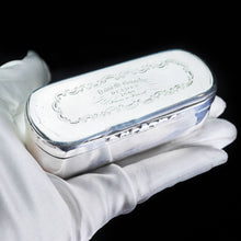 Load image into Gallery viewer, Antique Capsule Shaped Table Silver Snuff Box - 1859 - Artisan Antiques
