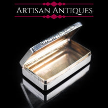 Load image into Gallery viewer, Antique Victorian Pocket Size Silver Snuff Box - 1841 - Artisan Antiques
