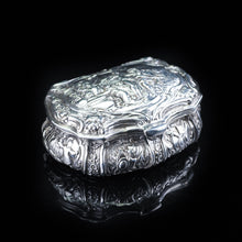 Load image into Gallery viewer, Swedish Solid Silver Table Snuff Box Repousse Design - 1938 - Artisan Antiques
